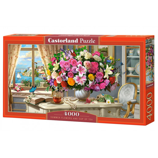 SUMMER FLOWERS AND CUP OF TEA