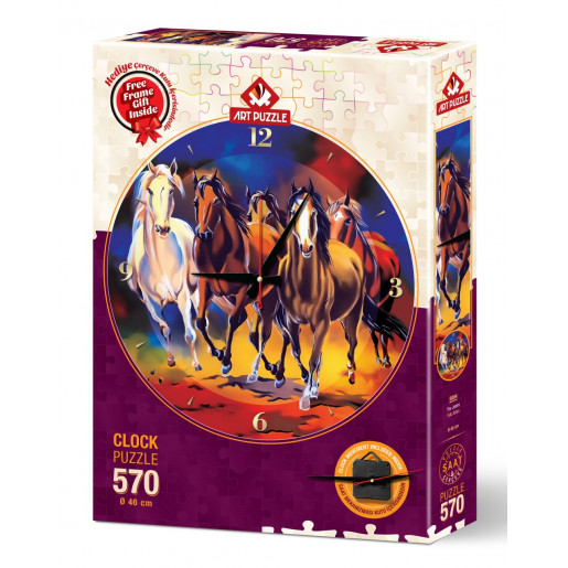 PUZZLE CLOCK - HORSES