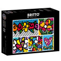 ROMERO BRITTO - COLLAGE CORAZONES Y FLORES