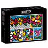 1500 -ROMERO BRITTO - COLLAGE CORAZONES Y FLORES