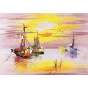 PUESTA DE SOL Y BARCOS