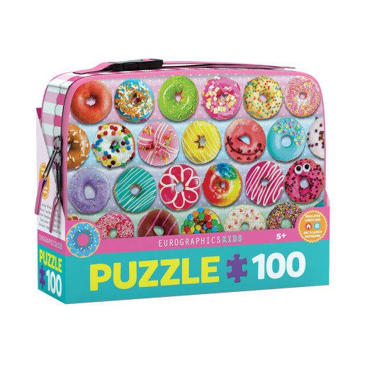 BOLSA DE DESAYUNO CON PUZZLE, DONUTS DELICIOSOS
