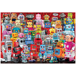 BOLSA DE DESAYUNO CON PUZZLE, ROBOTS