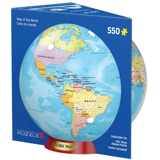 MAPA DEL MUNDO, CAJA METALICA