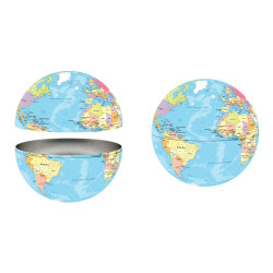 MAPA DEL MUNDO, CAJA METALICA