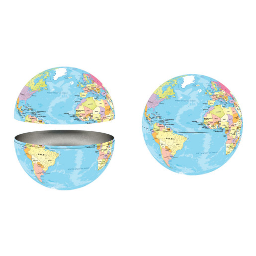 MAPA DEL MUNDO, CAJA METALICA