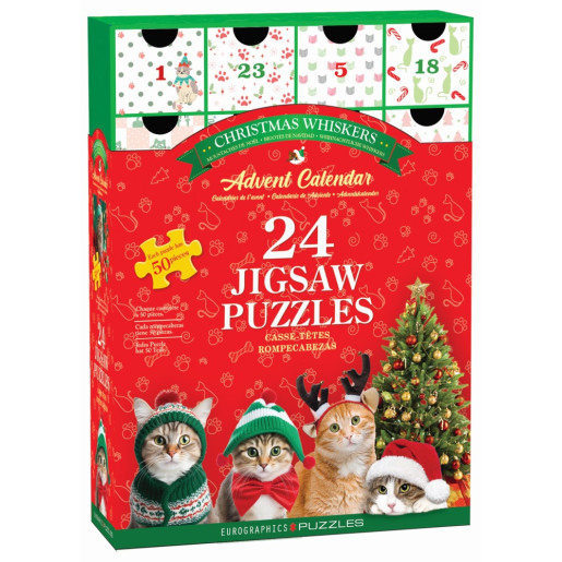 PUZZLE CALENDARIO DE ADVIENTO, BIGOTES DE NAVIDAD