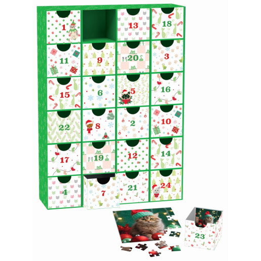 PUZZLE CALENDARIO DE ADVIENTO, BIGOTES DE NAVIDAD