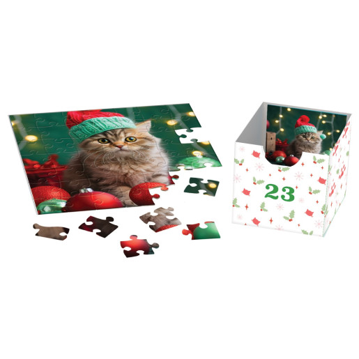 PUZZLE CALENDARIO DE ADVIENTO, BIGOTES DE NAVIDAD