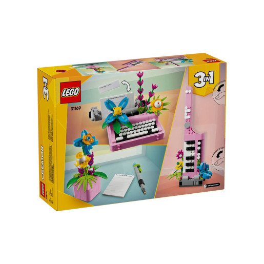 LEGO CREATOR MÁQUINA DE ESCRIBIR CON FLORES 3 EN 1
