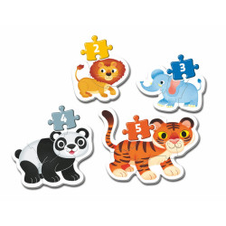 MI PRIMER PUZZLE 3-6-9-12 ANIMALES DE LA SELVA