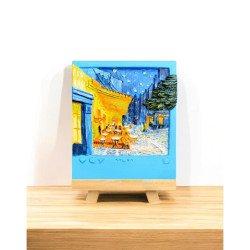 TERRAZA DE CAFE POR LA NOCHE - MAGNETICO - PINTURA EN 3D