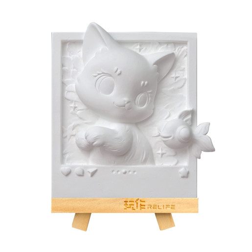 GATO JUGANDO CON PEZ - MAGNETICO - PINTURA EN 3D