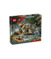 Lego Jurassic World - Huida por el rio y T.Rex a la caza