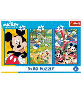 3 Puzzles - The Mickey Mouse Team  3X80  - TREFL